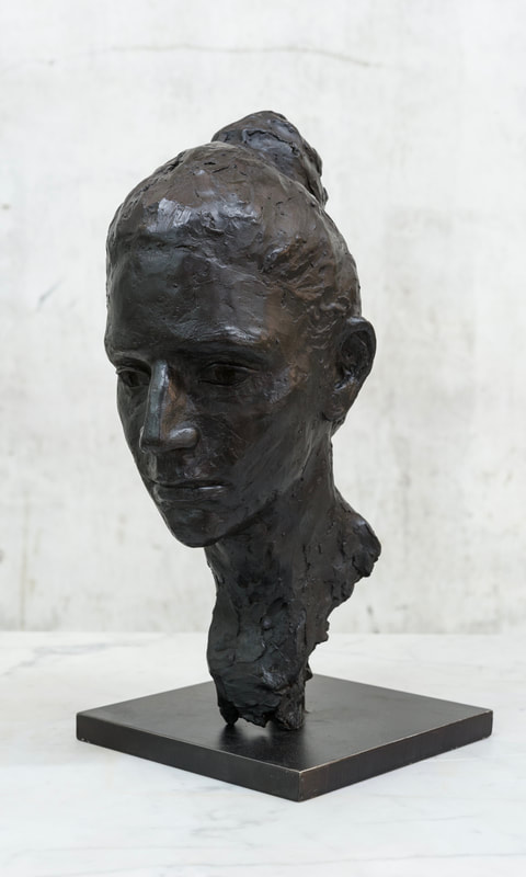 Alicia T. van Thiel, life size portrait of Angelica, bronze